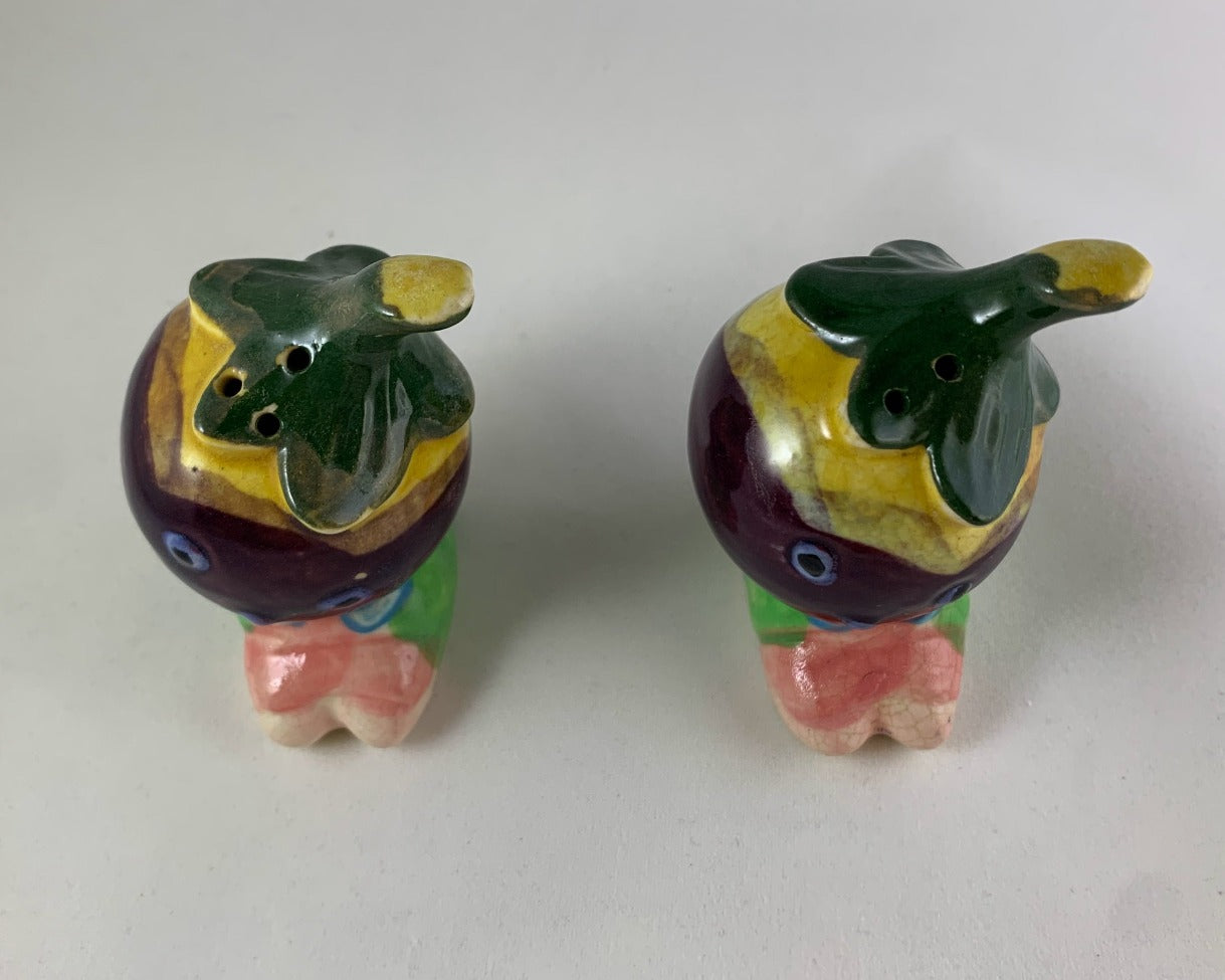 Anthropomorphic Eggplant Salt and Pepper Shakers
