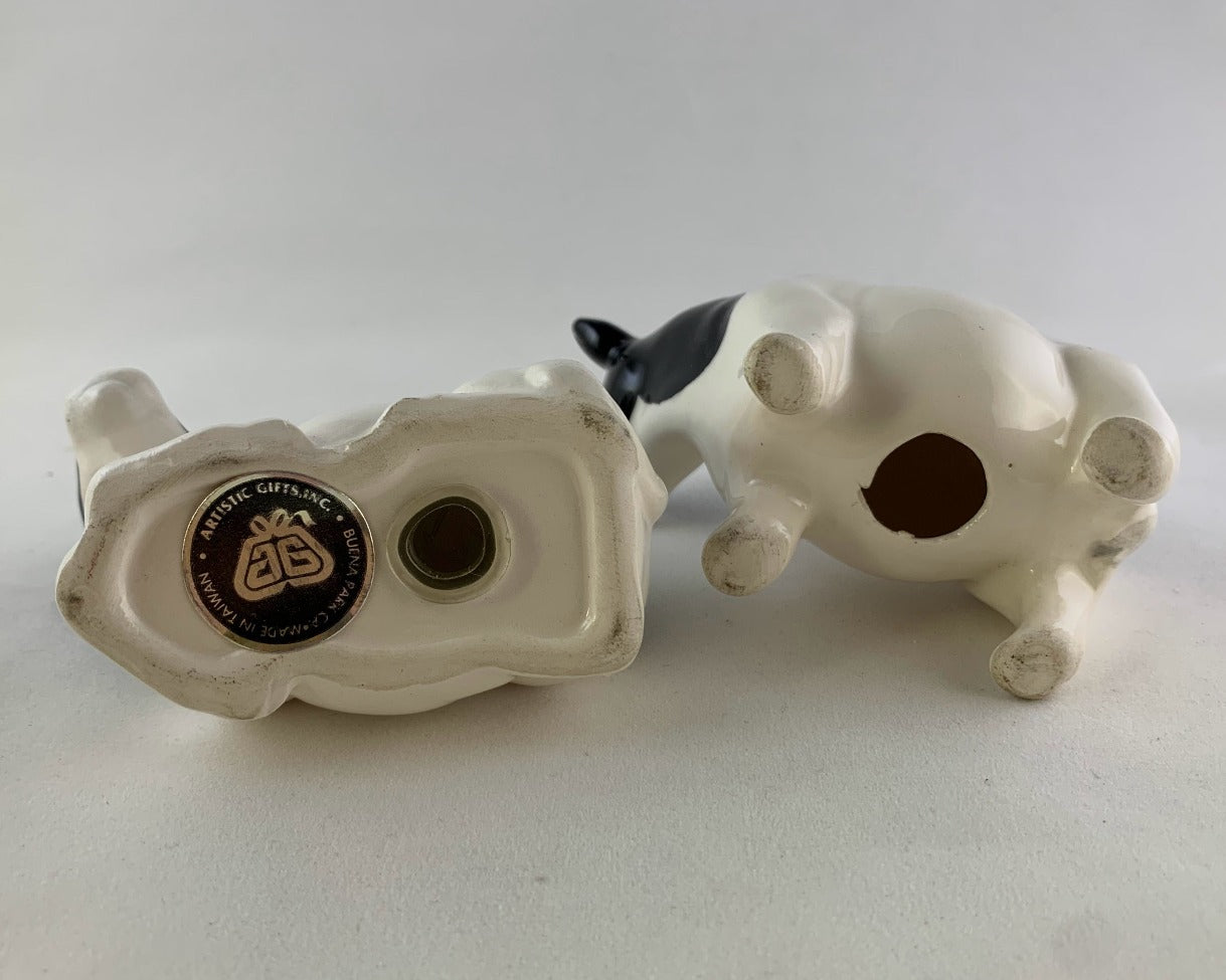 Black and White Holstein Cow Salt and Pepper Shakers