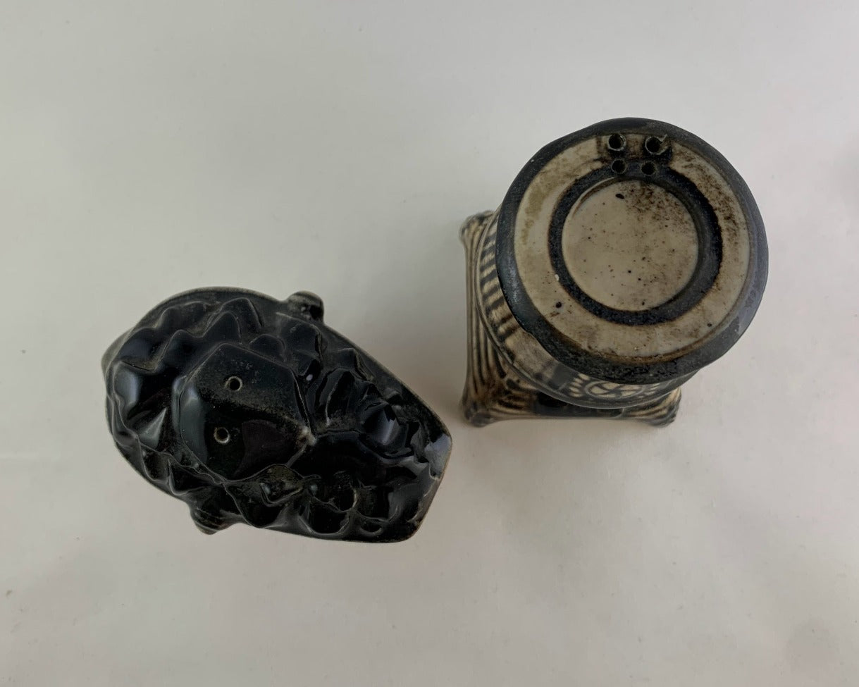 Potbelly Stove and Coal Bucket Salt and Pepper Shakers