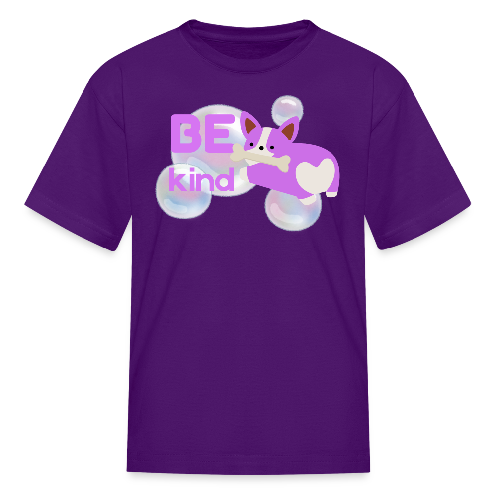 Kids' T-Shirt Be Kind Little Dog - purple