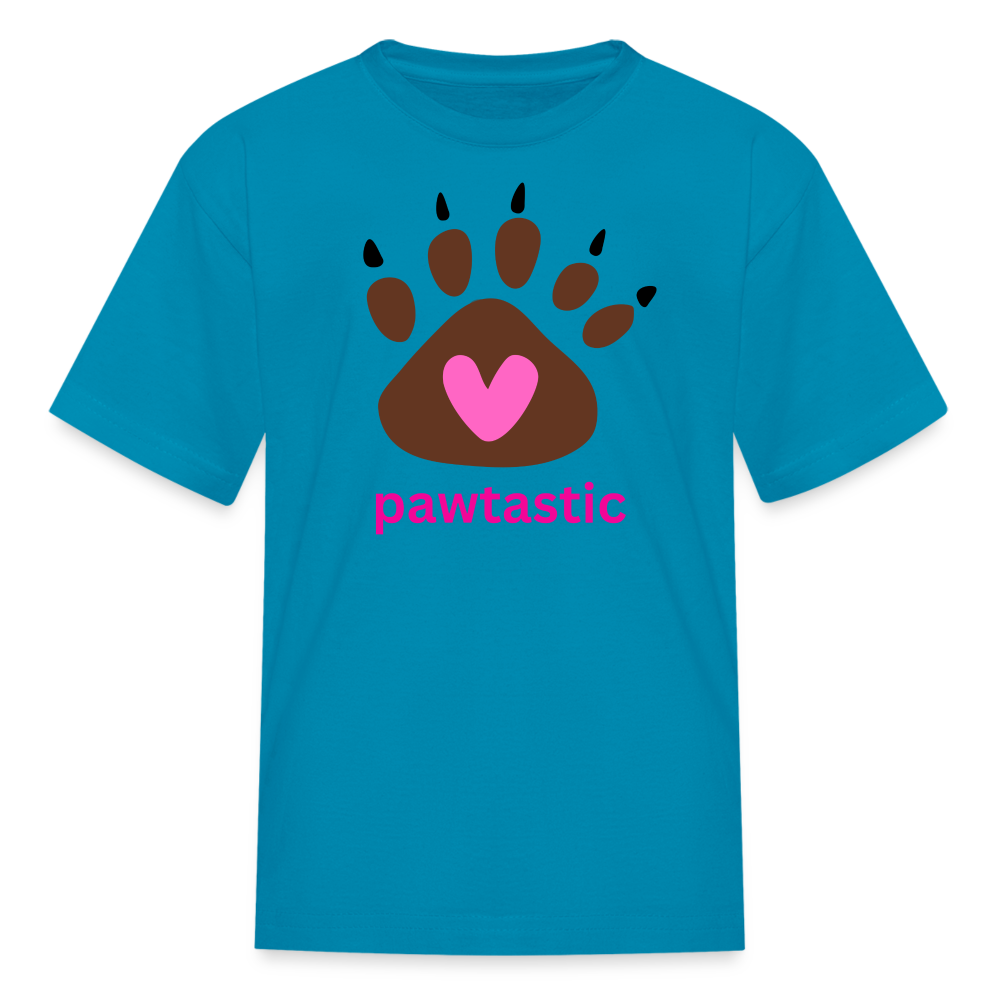 Kids' T-Shirt Pawstastic - turquoise