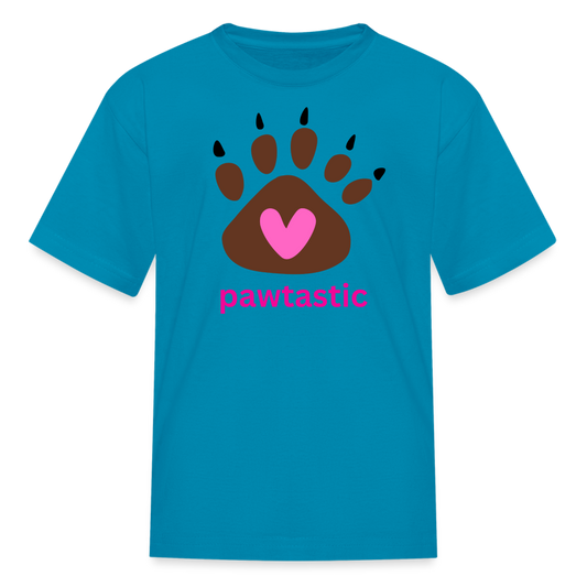 Kids' T-Shirt Pawstastic - turquoise