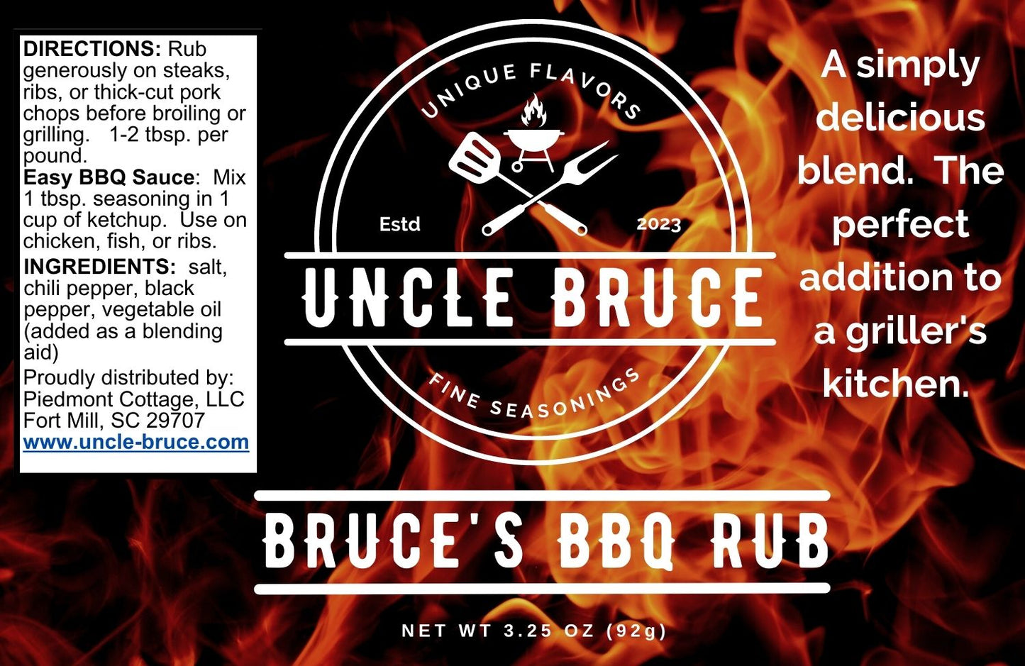 Uncle-Bruce BBQ Rub label