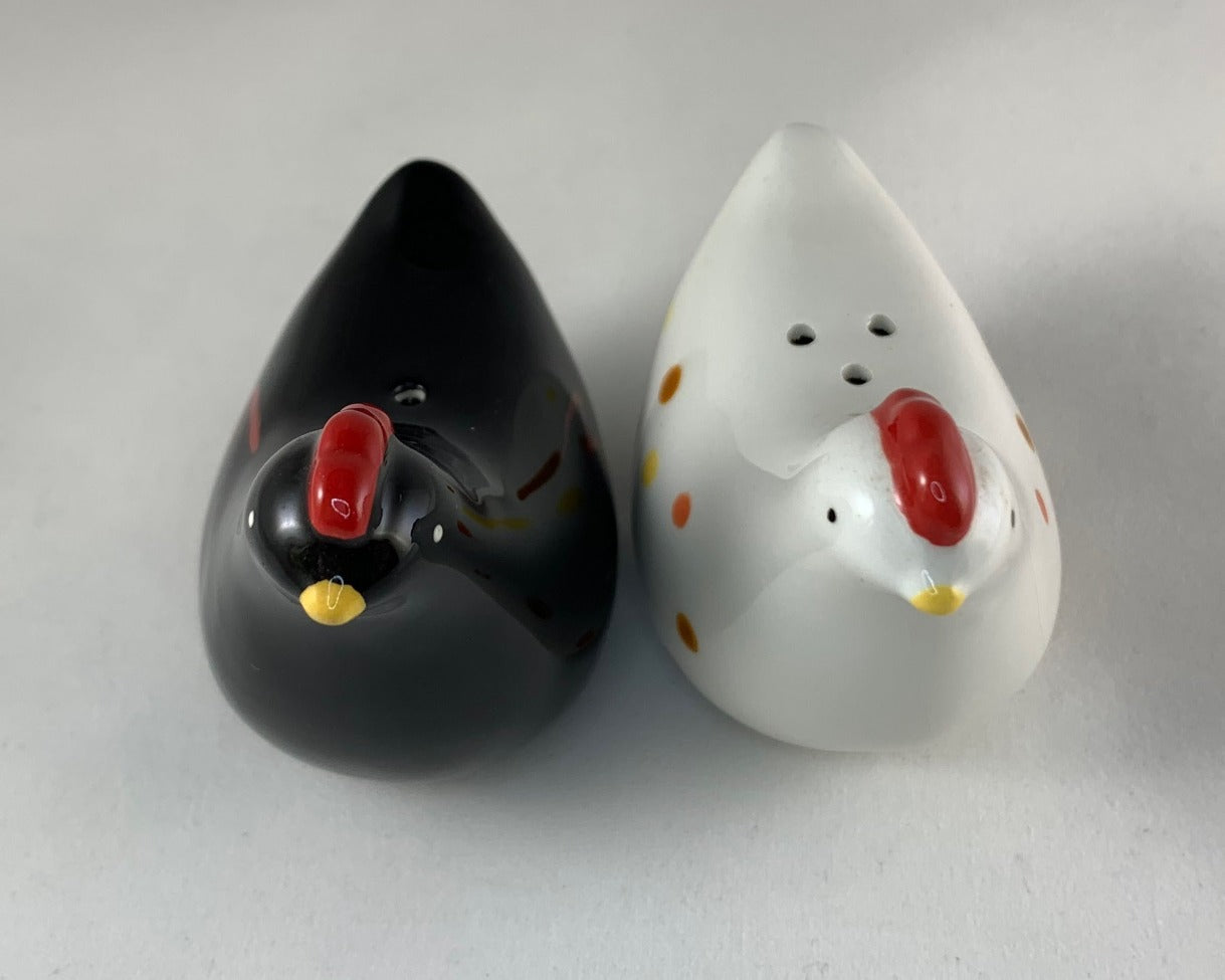 Polka Dot Ceramic Chicken Salt and Pepper Shakers