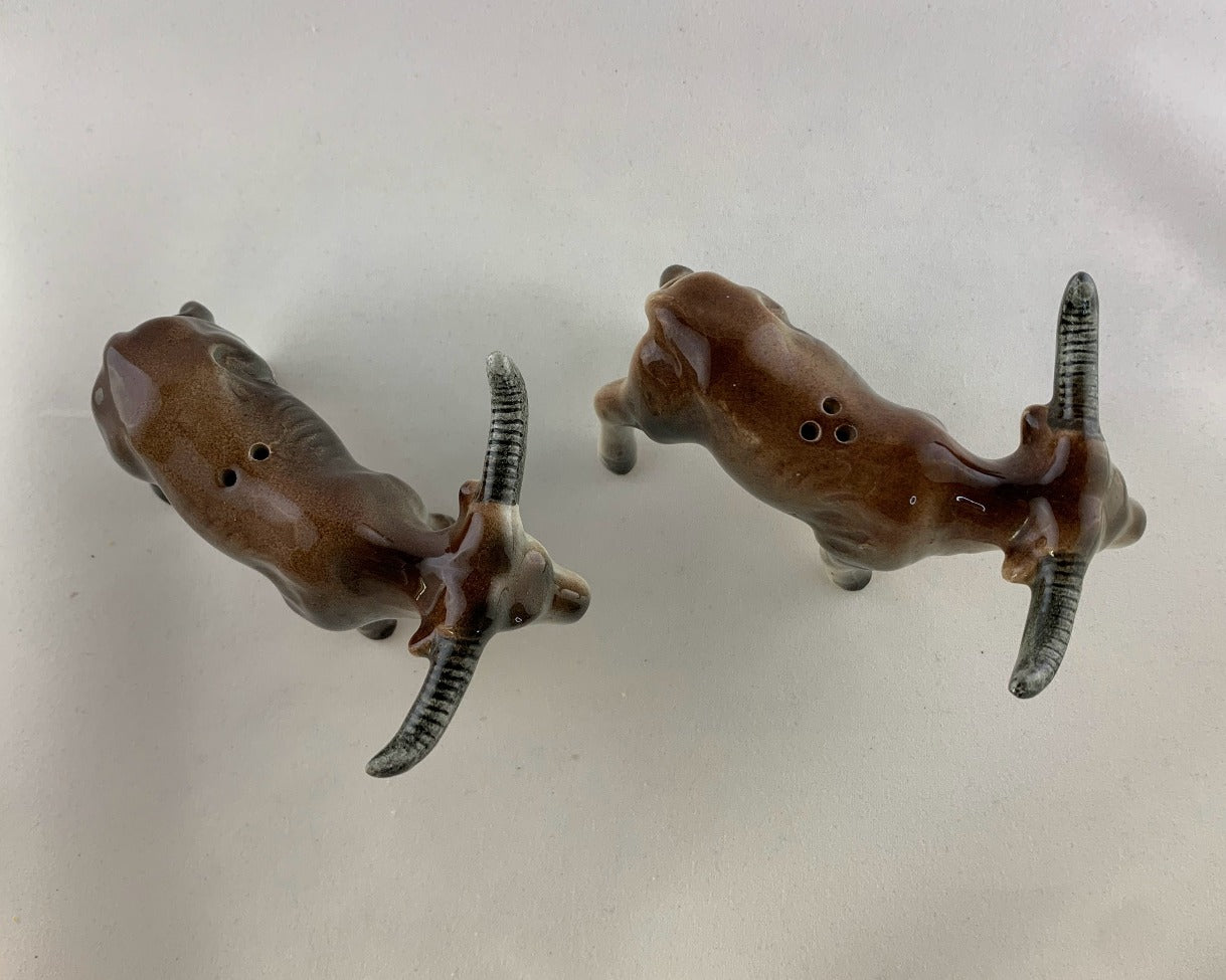 Vintage Longhorn Cow Salt and Pepper Shakers