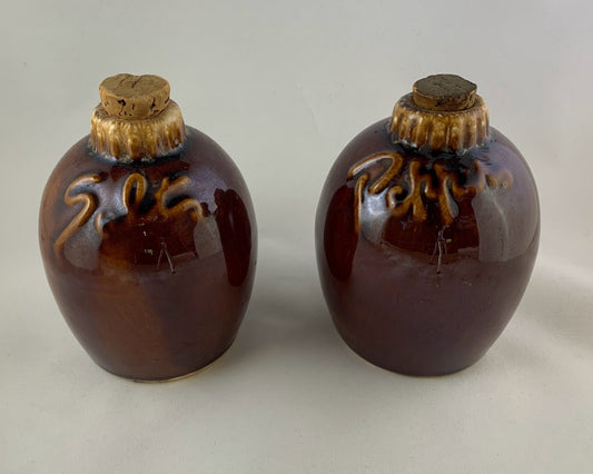 Authentic Vintage Hull Crock Salt and Pepper Shakers