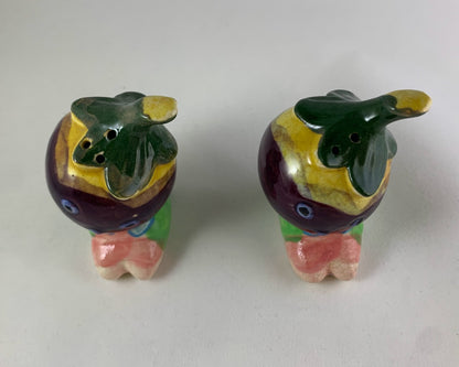 Vintage Anthropomorphic Eggplant Salt and Pepper Shakers