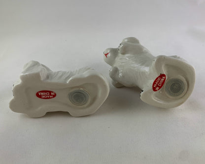 Vintage Puppies in a Basket Salt and Pepper Shakers