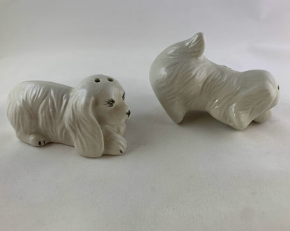 Vintage Puppies in a Basket Salt and Pepper Shakers