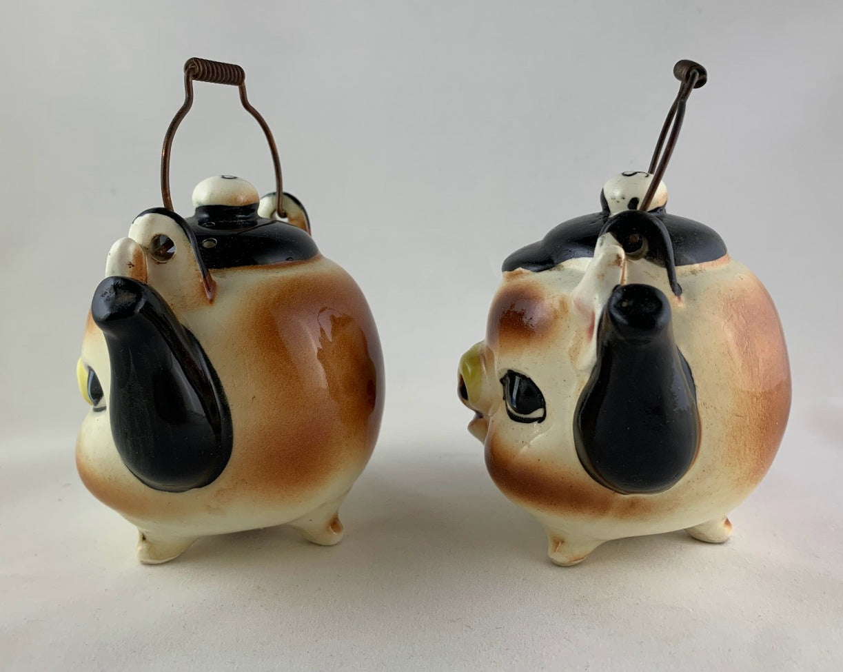 Vintage Japanese Anthropomorphic Pig Teapot Salt and Pepper Shakers