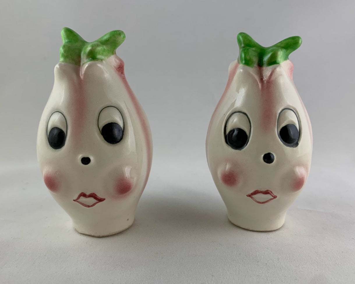 Vintage Anthropomorphic Fennel Salt and Pepper Shakers