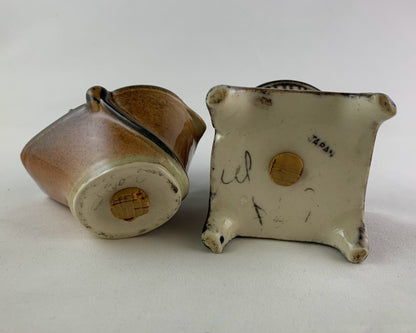 Vintage Potbelly Stove and Coal Bucket Salt and Pepper Shakers