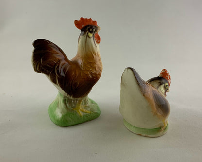 Vintage Rooster and Hen Salt and Pepper Shakers