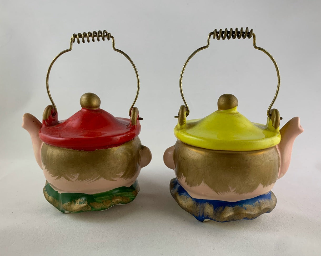 Vintage Japanese Clown Teapot Salt and Pepper Shakers