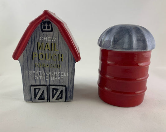 Vintage Tobacco Ad Farm Salt and Pepper Shakers