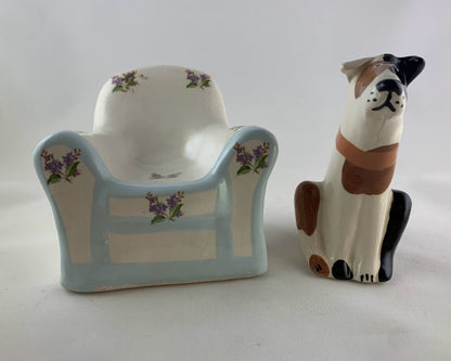 Dog in a Chair Salt and Pepper Shakers