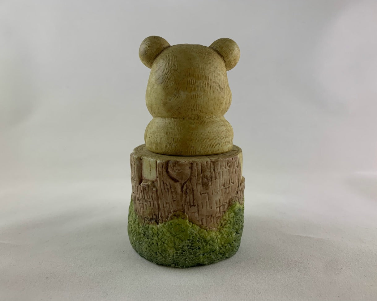 Bear Sitting on a Tree Stump Salt and Pepper Shakers