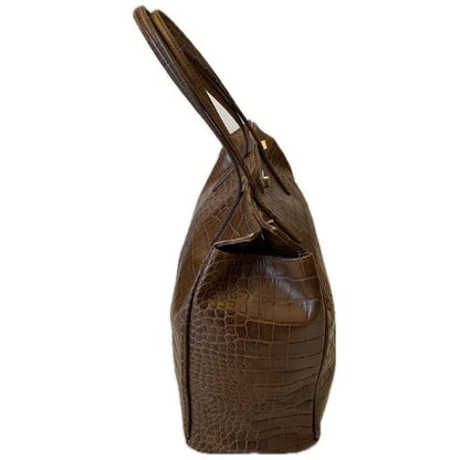 Doncaster Croc‑Embossed Leather Handbag
