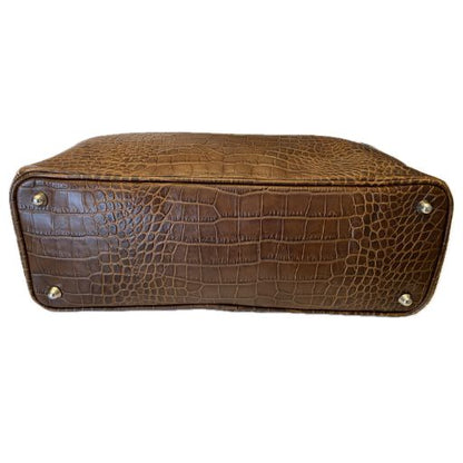 Doncaster Croc‑Embossed Leather Handbag
