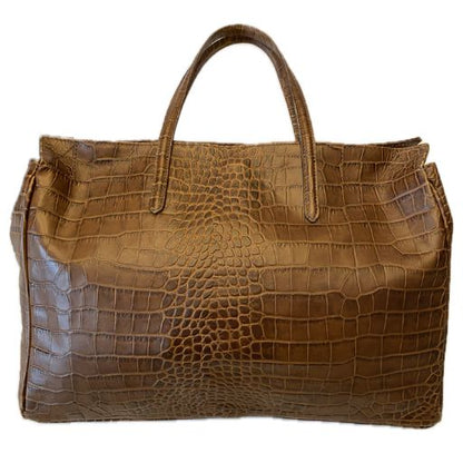 Doncaster Croc‑Embossed Leather Handbag