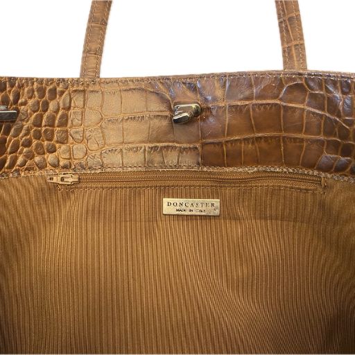 Doncaster Croc‑Embossed Leather Handbag