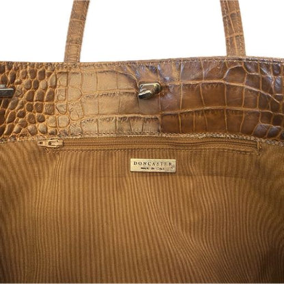 Doncaster Croc‑Embossed Leather Handbag