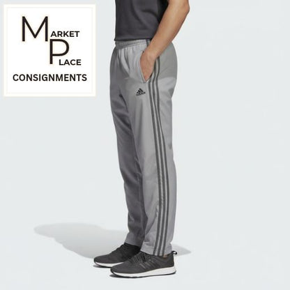 Adidas Men’s Dark Grey 3‑Stripe Track Pants – Size Large