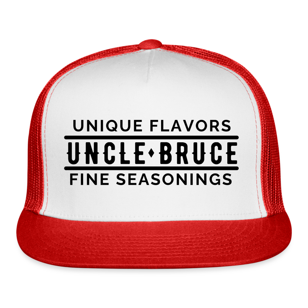 Uncle Bruce Trucker Cap - white/red