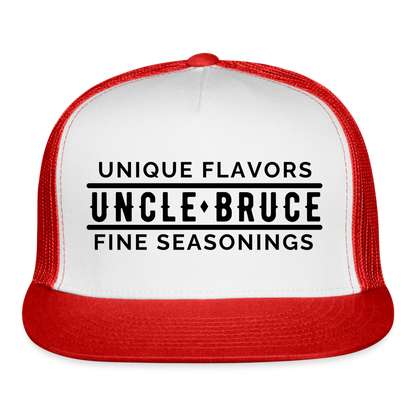 Uncle Bruce Trucker Cap - white/red