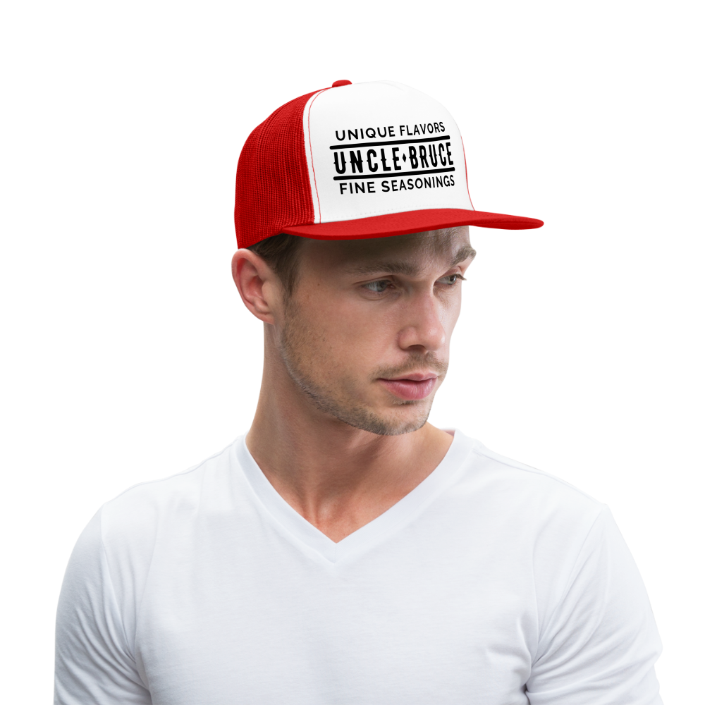 Uncle Bruce Trucker Cap - white/red