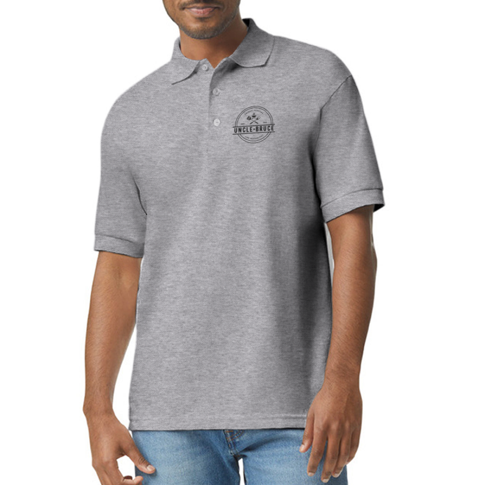 Uncle Bruce Gildan Unisex 50/50 Jersey Polo - heather gray