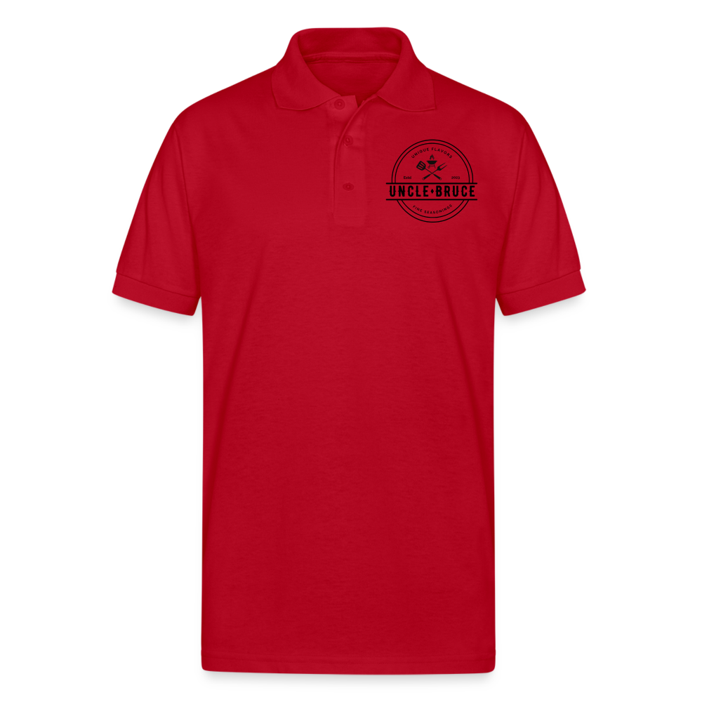 Uncle Bruce Gildan Unisex 50/50 Jersey Polo - red