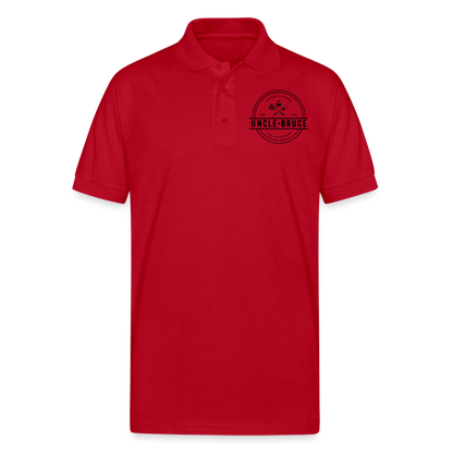 Uncle Bruce Gildan Unisex 50/50 Jersey Polo - red